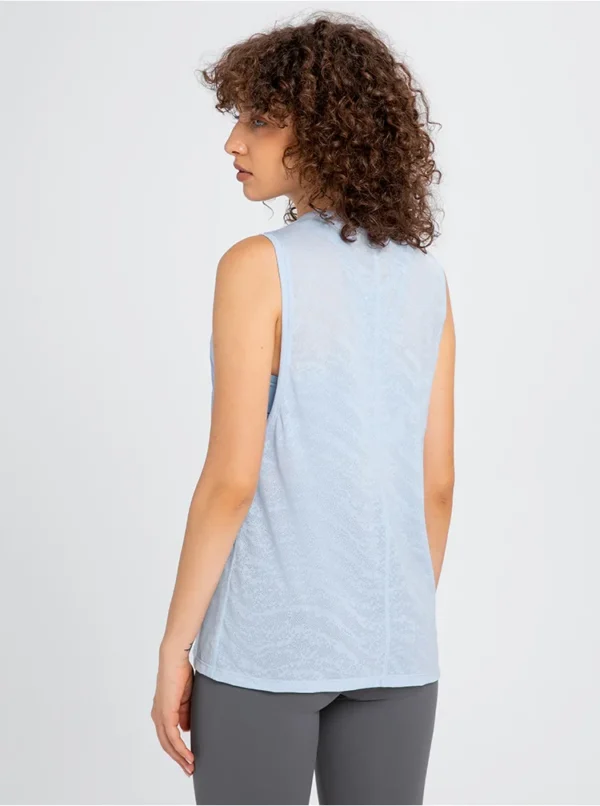 Womens Clothing Yoga Tank Tops Sports Top Gym Fitness Outdoor Jogging Workout Breathable All-match Jacquard Fabric Loose Vest - Image 3