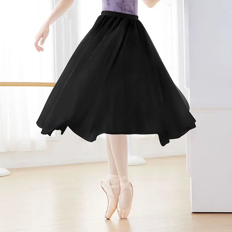 Ballet Skirt Four/Two Layers Long Dance Skirt Adults Soft Mesh Ballet Dance Skirt Performance Skirt For Woman - Image 2