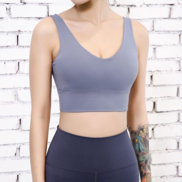 New Push-up Shockproof Deep V Beautiful Back Yoga Sports Bra for Women European and American Style Running Fitness Sports Bra - Image 3