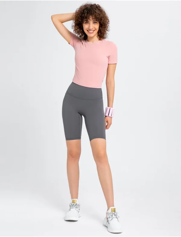 Somatic YOGA Wear Top Women Gym Shirts Women's Short Sleeve Top Yoga Fitness Sport Crop T-shirt Sportswear Outdoor Leisure Womens Clothing - Image 4