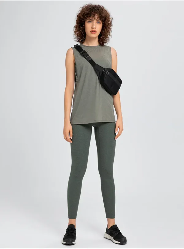 Womens Clothing Yoga Tank Tops Sports Top Gym Fitness Outdoor Jogging Workout Breathable All-match Jacquard Fabric Loose Vest - Image 6
