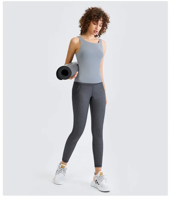Somatic YOGA Wear Yoga Top Women Tank Top Gym Sports Top Fitness Workout Underwear Vest Womens Clothing Long Style Jogging Bra with Chest Pad - Image 2
