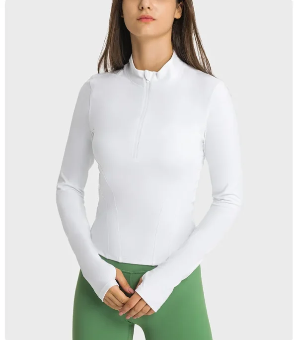 Somatic YOGA Wear Women's Long Sleeve Top Gym Shirts Yoga Fitness Sport Womens Clothing Sportswear Half Zip Elastic Force Blouse Jacket - Image 6